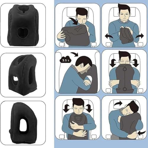 CarPlusStudio Travel Pillow - Portable Inflatable Travel Pillow for Airplane, Neck Pillow for Travel, Headrest Support for Plane, Train, Home Office — view 3