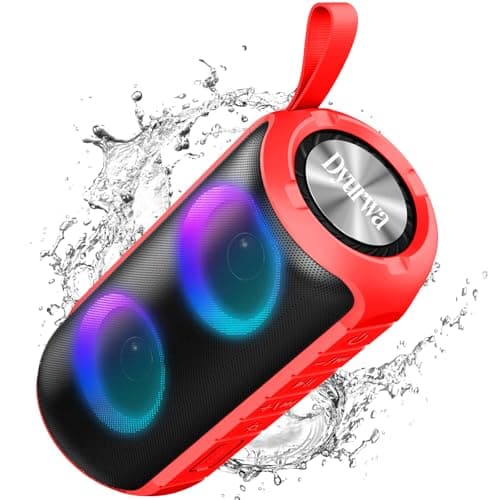 Dyurwa Portable Bluetooth Speaker with 24W Stereo Sound, Speakers Wireless Bluetooth 5.3 with 12H Playtime, IPX6 Waterproof and RGB lights, Built-in Mic Outdoor Speaker for Home/Hiking/Party/Travel
