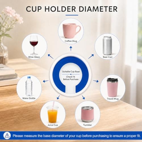 Clip On Cup Holder, Clamp On Cup Holder for Chair, Beach Chair Cup Holder Portable Drink Holder with Strong Clamp for Desk Table Pool, Cruise Outdoor Use (Blue) — view 3