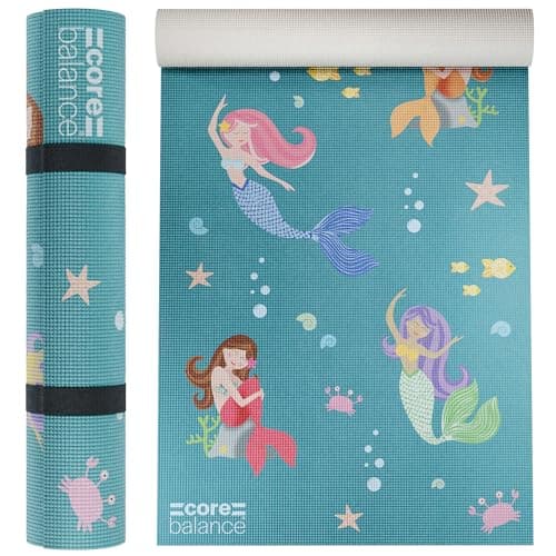 Core Balance Kids Yoga Mat, 152cm x 60cm, Mermaid Pattern
