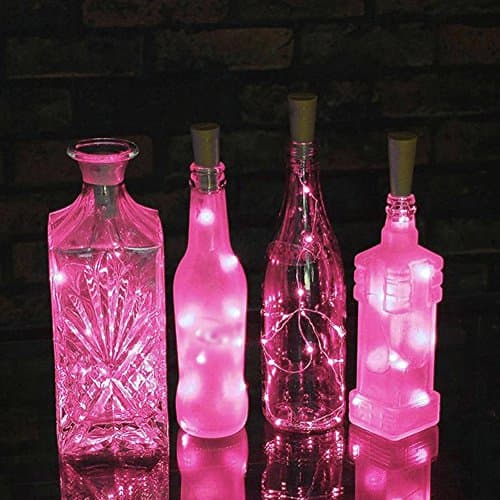 Bluelans® Pack of 4 Led Bottle Cork Lights, 79in/2m Copper Wire String Lights with 20 Pink Led Bulbs for Bottle DIY Decor, Outdoor BBQ, Gathering, Party, Wedding, Holiday (Pink, 2M/20LED)