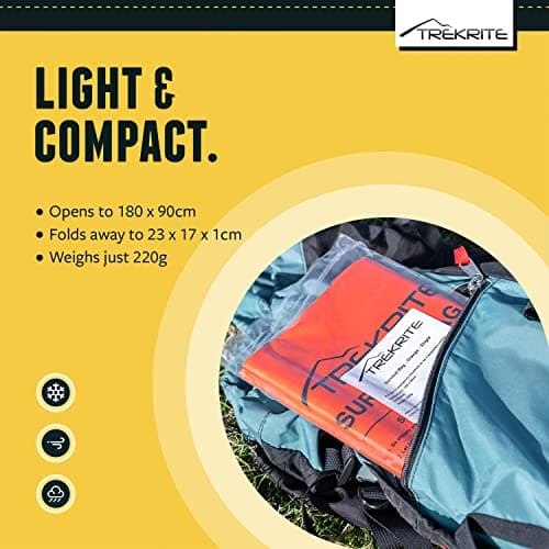 Trekrite Emergency Survival Bivi/Bivvy Bag – Waterproof High Visibility Orange Re-usable Equipment (Pack of 2) — view 5