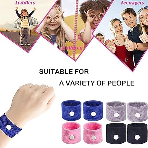 8Pcs Motion Travel Sickness Bands,Motion Sickness Bands,Travel Sickness Relief Wristbands Anti-Nausea Acupressure Wristband Dizziness Pregnant for Car Travel Sea Morning Sickness. — view 5