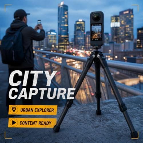 True Carbon Fiber 3model Micro Desktop Mini Tripod for Insta360 Insta 360 X5 X4 X3 X2 R X GO 2 one R RS for DJI OSMO 360 Action Camera Accessories (Black) — view 6