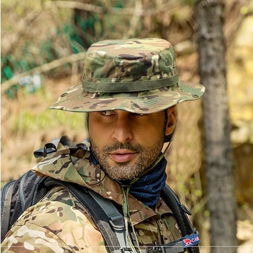 Ciyuhome Camo Boonie Hat for Men Women, Military UPF50+ Sun Cap Wide Brim Bucket Hats Jungle Hat for Fishing Hunting Safari Beach — view 6