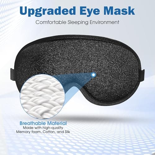 MSC 100% Blackout Sleep Mask for Women & Men - Zero Pressure Sleeping Eye Mask with Skin Friendly Fabric & Ergonomic 3D Design for Comfort, Ultra-Soft Eyemask for Travel, Shift Work, & Home — view 3