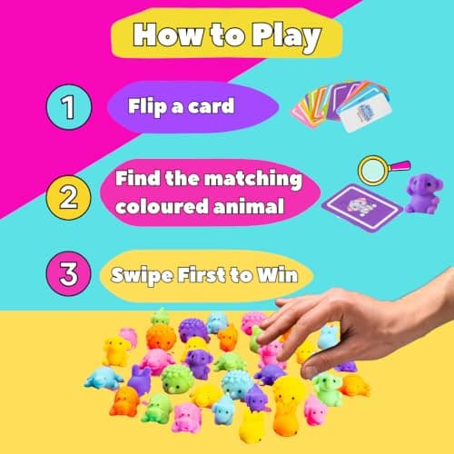 Unsurpassed Swipe the Squishie - 36 Squishies Sensory Speed Game for Kids 4–8 | Fast-Paced Family Matching Card Game | Screen-Free, Travel & Birthday Gift — view 3