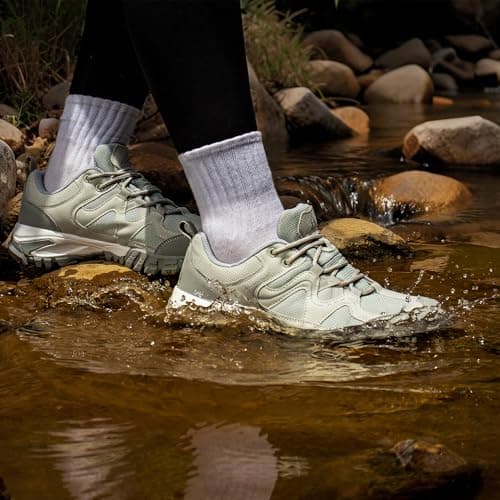 CC-Los Women's Waterproof Outdoor Walking Shoes Non-Slip Lightweight Hiking Grey Wide Size 5-5.5 — view 3