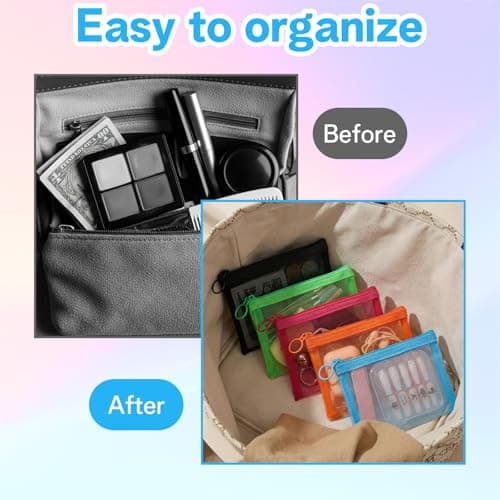 5 Pack Small Zip Pouch,5 x 4 Small Travel Toiletry Bag Portable Mini Mesh — view 5