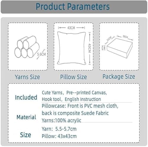 XDEGHUANGSS Latch Hook Kit for Adults Beginners,Lighthouse and Cabin Pre-Printed Canvas Cushion Cover Making Kit,DIY Crochet Wool Yarn Craft Set,Hobbies Home Sofa Decor,Gift for Women — view 3