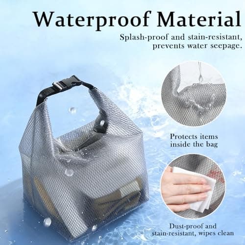 ZYHUI Toiletry Bag Waterproof Wash Bag Large Capacity Makeup Bag for Travel Portable Toilet Bags with Handle (Grey, L) — view 3