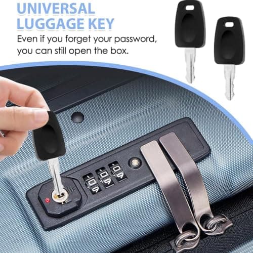 2 Pack Keys for TSA007 002 Master Luggage Keys, Universal TSA 007 Locks Key Compatible with Luggage Suitcase Password Combination Lock, Durable Black Plastic Metal, Easy to Use — view 3