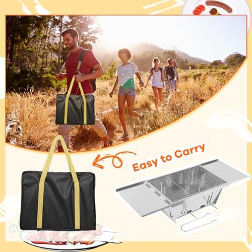 Dripex Portable BBQ Charcoal Grill Foldable Barbecue for Camping Outdoor — view 6