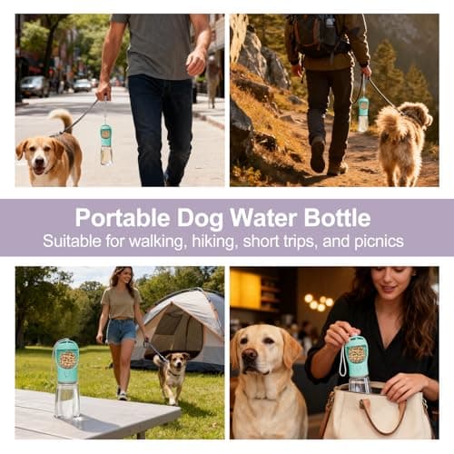 Dog Water Bottle 3in1 Portable Drink Bottle Bowl with Food Container 550ml — view 6