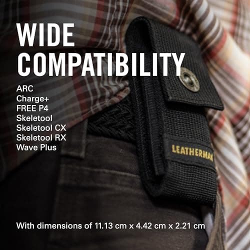 Leatherman Nylon Sheath with Pockets - Holster for Charge, Crunch, Rebar, Rev, Skeletool, Wave & Wingman, Black, Medium — view 4
