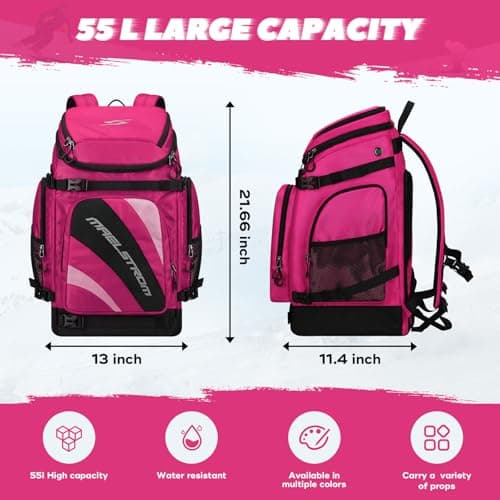 Maelstrom, Rose Red, L, Large Ski Boot Travel Bag for Men Women — view 4