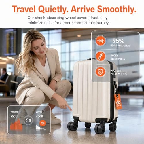 8 Pcs Silicone Suitcase Wheel Covers, Anti-Slip Luggage Wheel Protectors for 5-6cm (2-2.4 Inch) Spinner Wheels, Noise Reduction Wear-Resistant Replacement Accessories for Travel Carry On Luggage — view 6