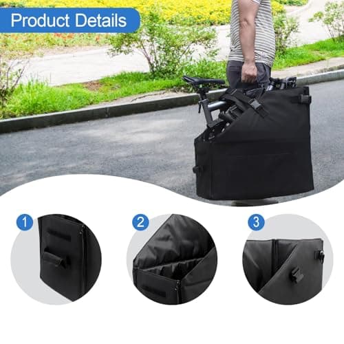 F Fityle Folding Bike Storage Box Bike Transport Case Sturdy Container Hiking Transportation Folding Storage Bag, L — view 4
