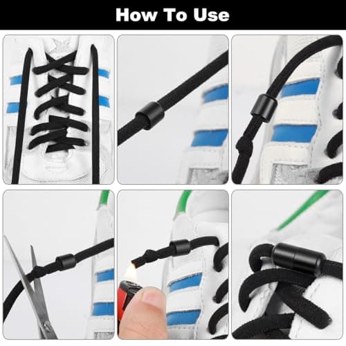 TAIXING 2 Pairs Round Elastic Laces, 5mm Heavy Duty No Tie Shoe Laces — view 4