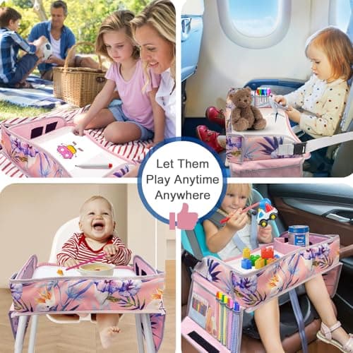 YZNlife Kids Car Table,Upgraded Travel Tray for Kids,Lap Tray for Airplane,Travel Desk Essential Accessories,Carseat Table for Kids Road Trip Activities — view 6
