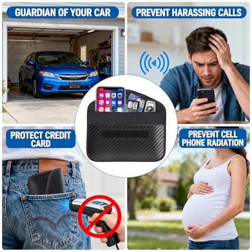 Faraday Pouch for Phones and Car Keys, Anti-Tracking Mobile Case, RFID Faraday Pouch, Blocking Signal Keyless Entry Keys Case, Bag For Car Keys Mobile Phone Cards — view 5