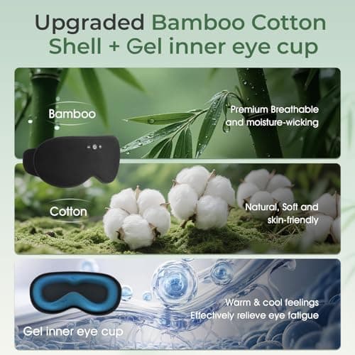 MUSICOZY Bamboo Cotton 3D Weighted Sleep Mask Headphones for Side Sleepers — view 2