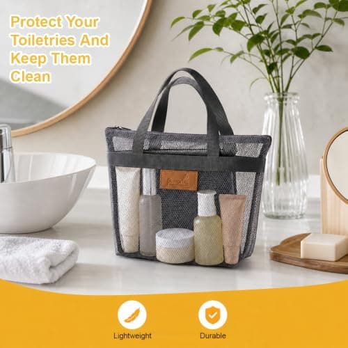 LYJinJuHang 1PC Mesh Shower Bag Quick Dry Mesh Shower Caddy Grey — view 4