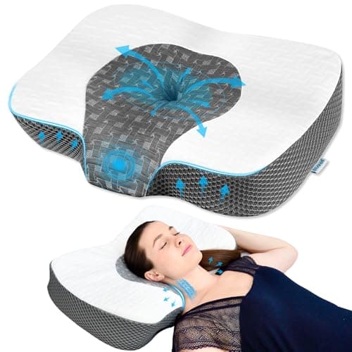 Elviros Adjustable Height Cervical Neck Pillow for Neck and Shoulder Relief