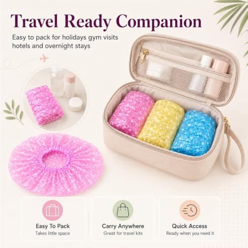 Shower Caps for Women & Reusable Bath Cap – 28cm 6 Pack Mixed Colours — view 5