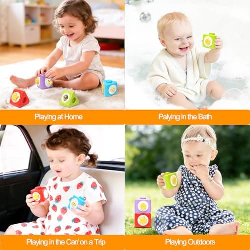 JoyLife Travel Toys for 1+ Year Old, Montessori Stacking Toys 12-in-1 Activity Cubes for Toddlers, Sensory Stacking Blocks for Plane & Car, First Birthday Gifts for Boys Girls — view 3