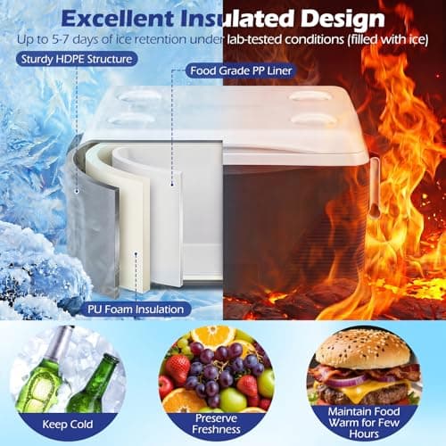 COSTWAY 12L/16L/21L/41L Insulated Cool Box (Black, 56 x 39 x 41 cm) — view 2