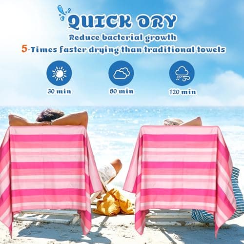 Anavasi Microfibre Beach Towels for Adults, 1 Pack 180 x 90cm 100% Recycled — view 4