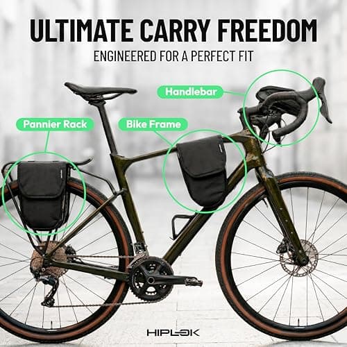 Hiplok D1000 Carry Pouch - Bike Lock Bag for D1000 Anti-Angle Grinder Lock - Handlebar, Frame and Pannier Rack or Belt Carry - Water Repellent Bicycle Lock Bag — view 6