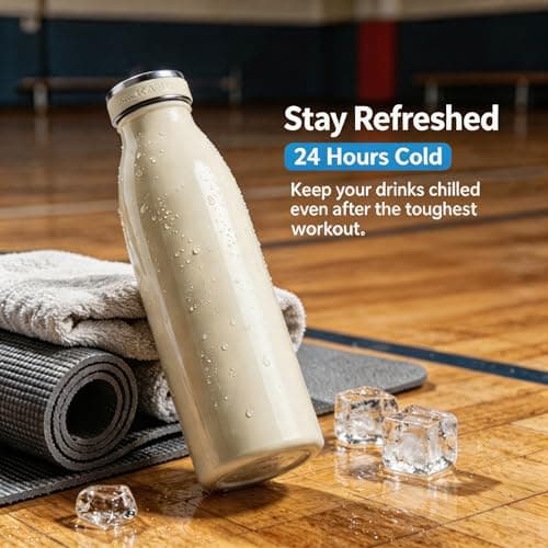Love-KANKEI 500ml Insulated Water Bottles, Metal Water Bottle White — view 3