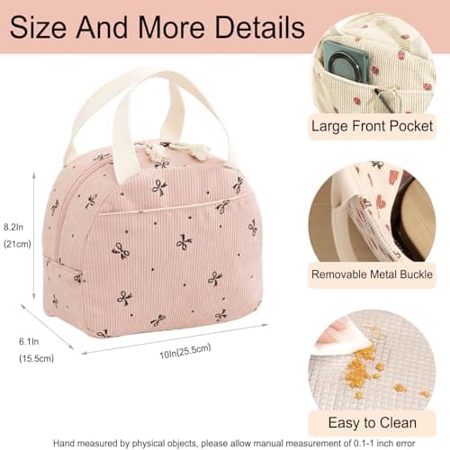 Lunch Bags for Women Insulated Cooler Lunch Bag Adults Kids Packed Lunch Box Tote Bag Cute Girls Ladies Lunch Bags for Work School Picnic Travel Beach Gifts for Women Her Wife Preppy Stuff — view 2