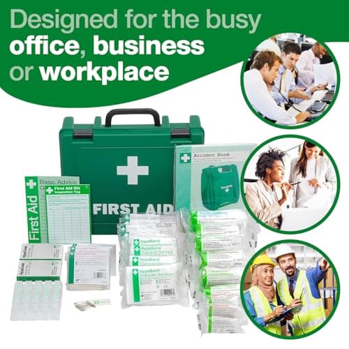 Safety First Aid Group Workplace First Aid Kit (Medium 11-20 Persons) Economy HSE-Compliant with Inspection Tags, Accident Book, Wall Bracket, Extra Plasters — view 3
