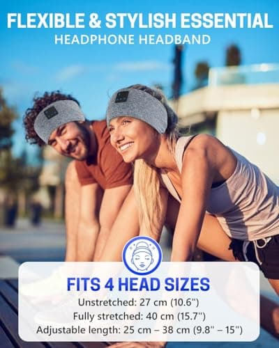 5-in-1 Sleep Headphones Bluetooth 5.4,Sports Wireless Bluetooth Headband,with Thin HD Stereo Speaker, Soft Music Headband Earphones for Men Women Teens Sleeping Workout Yoga & Travel , Washable — view 6