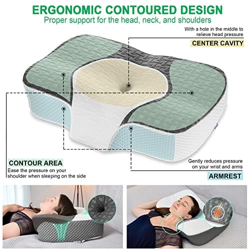 Elviros Adjustable Height Cervical Neck Pillow for Neck and Shoulder Relief — view 3
