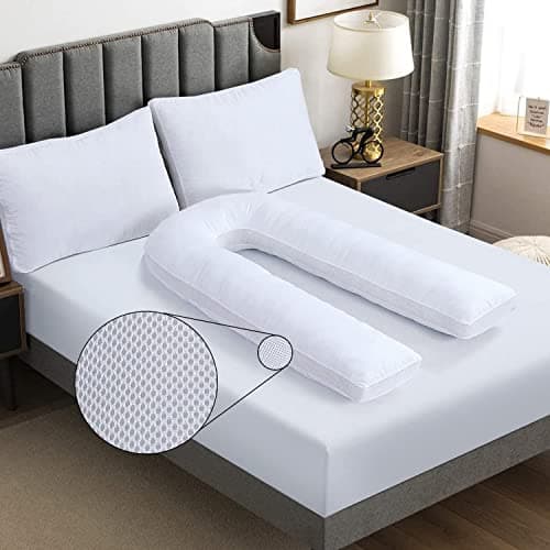 YORKSHIRE HOMEWARE Breathable 9Ft U Shaped Pillow With Air Mesh Sides | Full Body Nursing Maternity Pillows | Back, Neck, Hip, Belly Support Hypoallergenic Pillows With Zip Cover | Anti Allergic — view 2