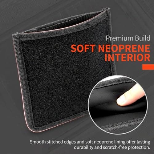 ProSSS Tactical Hook & Loop Admin Pouch Organizer, 15.5x15.5cm Neoprene Divider Sleeve with Dual Compartments, Soft Inner Layer for Phone & Notebook, Velcro Panel Accessory for Backpack or Chest Rig — view 3
