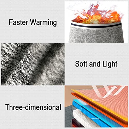 Nuofengkudu Mens Thermal Seamless Boxer Briefs Long Leg Warm Underwear 3D Pouch Bulge Support Stretch Waistband Comfy Trunks Winter Male Classic Anti-Chafing Underpants E 3 Pack Black Grey Blue XL — view 3