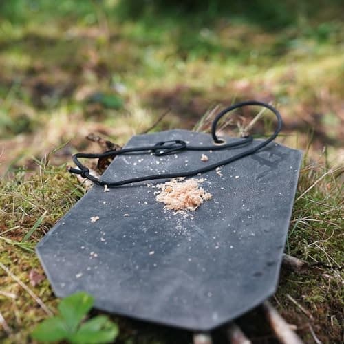 Forest Fundamentals™ Artisan Fire Mat | Handmade Thick Genuine Leather | Water & Flame Resistant | Tinder Shavings & Ferro Rods, Whittling & Flint Knapping Protection, Seat & Kneeling Mat (Brown) — view 5