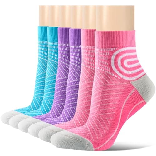 SukModen Ankle Compression Socks for Women, 3 Pairs Running Socks