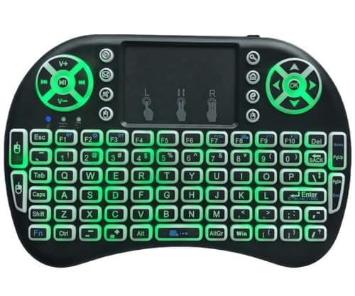 BIFANS Portable Mini Wireless Keyboard with Bluetooth&2.4G, Touchpad Mouse Combo Upgraded BRG Backlitght Memory for PC/Android TV Box/Projector/HTPC/Pad/Xbox/Tablets:i8-BT