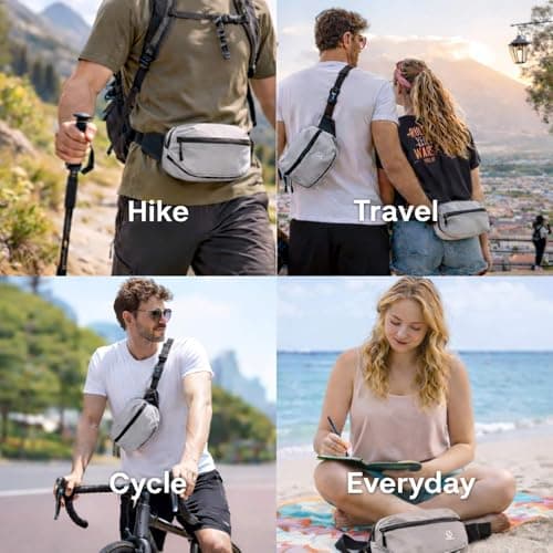 XENLYN GEAR Waterproof Bum Bag | Waist Fanny Pack & Running Belt for Men & Women | Adjustable Waist Bag with Zipper Pockets | Crossbody Bag for Travel, Hiking, Dog Walking, Festivals, Everyday Carry — view 6