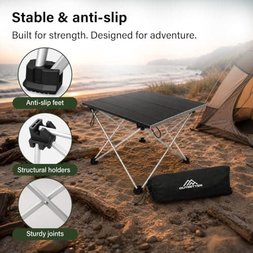 Vivo Technologies Lightweight Portable Camping Table,Outdoor Folding Table Compact Roll Up Tables Easy to Carry and Clean,Tent Table for Camping, Picnic, Hiking, BBQ Home Use 40x35x29cm (Small) — view 5