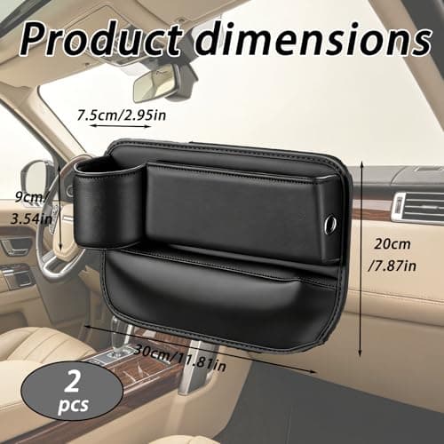2-Pack Car Seat Gap Filler Organiser, Gap Block Pro for Cars, Car Gap Fillers in Between Seats, Car Travel Accessories for Long Trips, Gap Filler Car Organiser Seat Gap Filler ﻿ — view 2