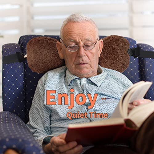 Jiangding Neck Pillow soft Bone shape for sofa Armchair Recliner Couch Office Chair Airplanes Sleeping Travel Great Pain Relief support or Supportive Neck Head Waist Support Fixable (Brown) — view 2