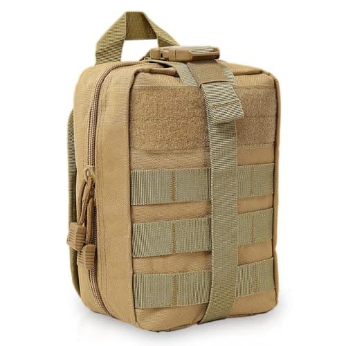 SMOORITA Tactical Molle Pouch Medical First Aid Pouch Empty Bag Only, Khaki