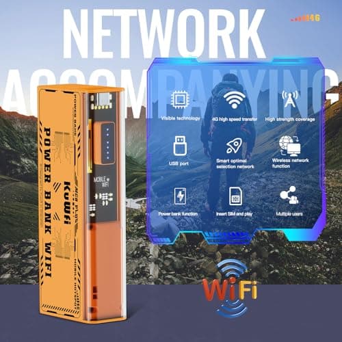 KuWFi Portable Travel WiFi Hotspot Router - 150Mbps Mobile Hotspot With 8000mAh Battery, DC/USB Powered, Unlocked Nano SIM Card for Caravan, House Garden, Business Trip — view 3